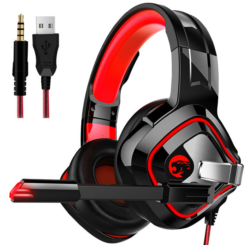 Immerse Yourself in Gaming Bliss with our Spectacular Metal Wired Gaming Headset - Featuring Dazzling RGB and Single/Double Plug Options BLACK/BLUE/GREEN/RED