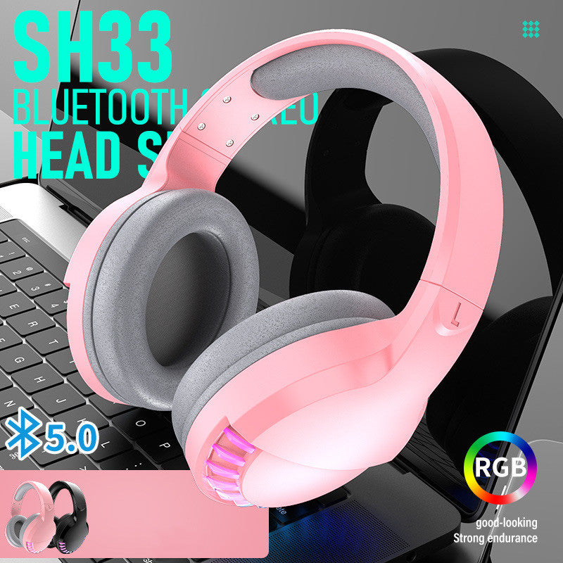 Bluetooth Gaming Headset With Noise Reduction in BLACK/PINK