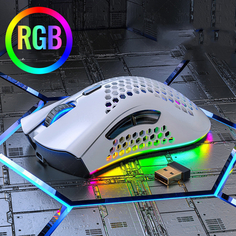 Wireless Rechargeable Gaming Mouse - No More Wires, No More Limits!" With RGB Black-Grey-Pink-White