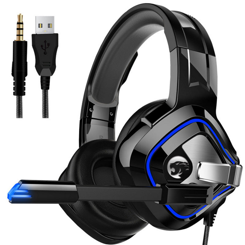 Immerse Yourself in Gaming Bliss with our Spectacular Metal Wired Gaming Headset - Featuring Dazzling RGB and Single/Double Plug Options BLACK/BLUE/GREEN/RED