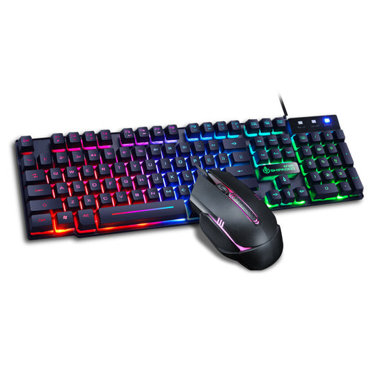 Gaming Keyboard and Mouse Combo, LED Rainbow Backlit Keyboard for PC/Laptop(Black/White)