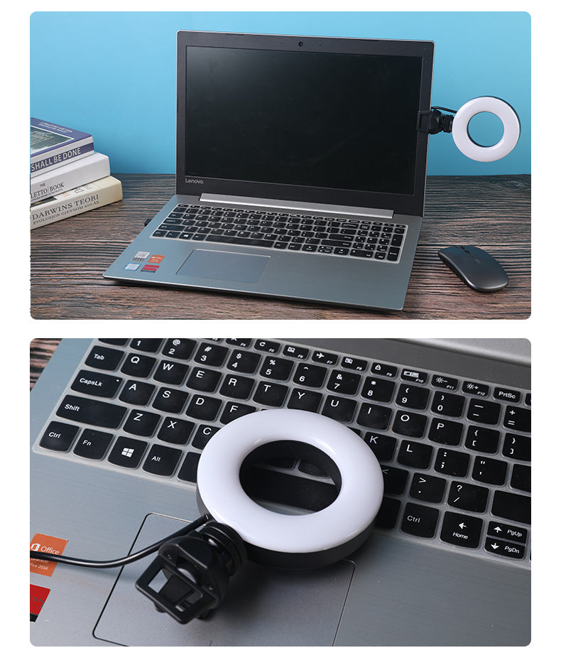 Dimmable LED Ring Light with Phone Holder - USB-Powered and Perfect for Live Streaming