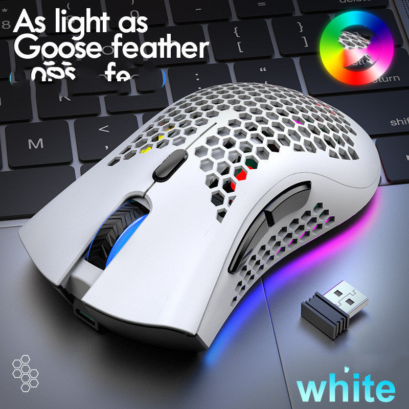 Lightweight Wireless Gaming Mouse With RGB Black/Green/Silver/Yellow