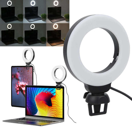 Dimmable LED Ring Light with Phone Holder - USB-Powered and Perfect for Live Streaming
