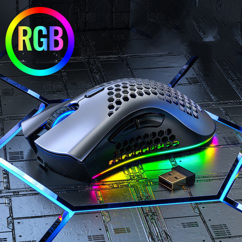 Wireless Rechargeable Gaming Mouse - No More Wires, No More Limits!" With RGB Black-Grey-Pink-White